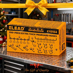 ELEAD 200-Piece Extra Thick Pegboard Hooks Set, 1/4" Heavy Duty Black Peg Board Organizer Accessories, Metal Pegboard Accesso
