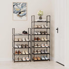 10-Tier Tall Shoe Rack, Adjustable 20-25 Pairs Shoe Shelf Storage Organizer for Entryway Hallway Closet Bathroom Living Room 