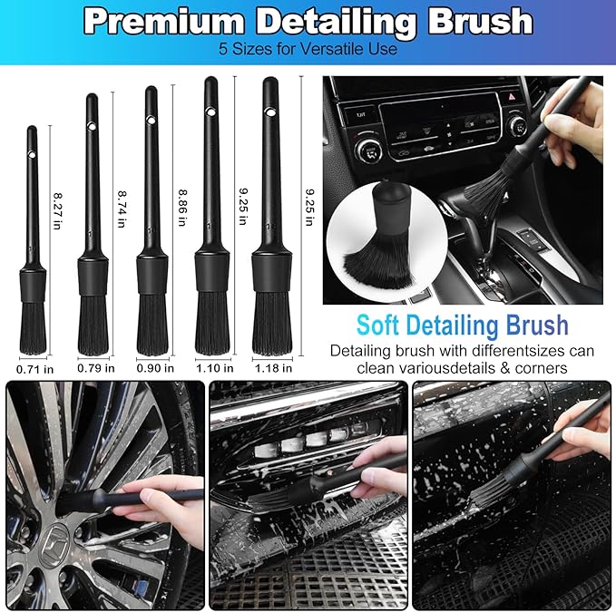 NIKCOSMK Car Cleaning Kit, Car Detailing Kit with Car Vacuum 8000PA High Suction, Car Interior Cleaning Supplies with Detaili