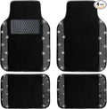 NBTEPEM Black Bling Car Floor Mats Full Set, Universal Fit Most Cars,SUV, Trucks, 4 pcs Sparkle Glitter Diamond Carpet for Women Girls with Anti-Slip Pad (Black Diamond)