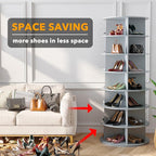 SpaceAid 7 Tier Rotating Shoe Rack Tower, Spinning Shoe Display Lazy Susan, Revolving 360 Shoe Rack Storage Round Carousel, V
