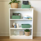 NaturalCozy 11.8"x8"x4.5” Rectangle Storage Baskets for Shelves 3 Pack | Cotton Rope Woven Small Baskets for Organizing | Sma