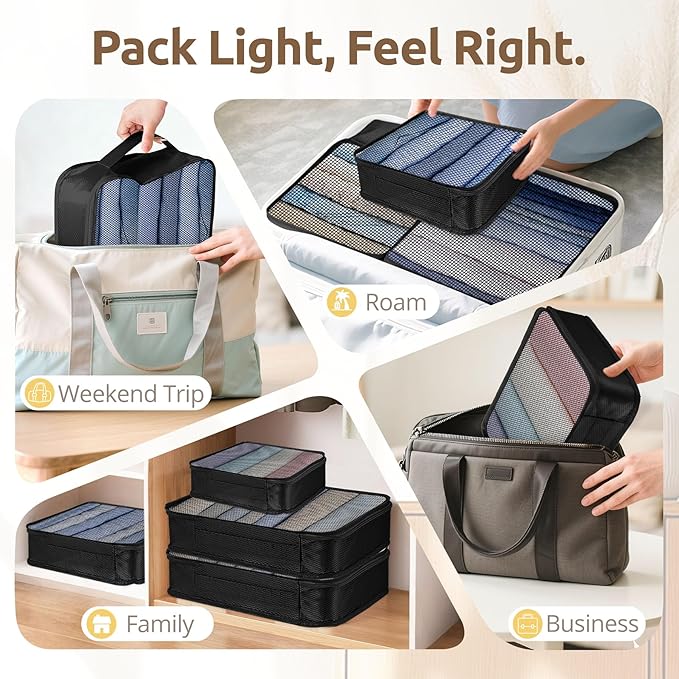 All-in-One 22 Pcs Packing Cubes for Travel Essentials –Includes Cubes,toothbrush covers，Silicone Bottle Cover,zipper bags, Ma