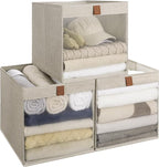 StorageWorks 13x13 Storage Cubes, Closet Storage Bins with Clear Window, Large Fabric Organizer for Clothes, Collapsible Stor