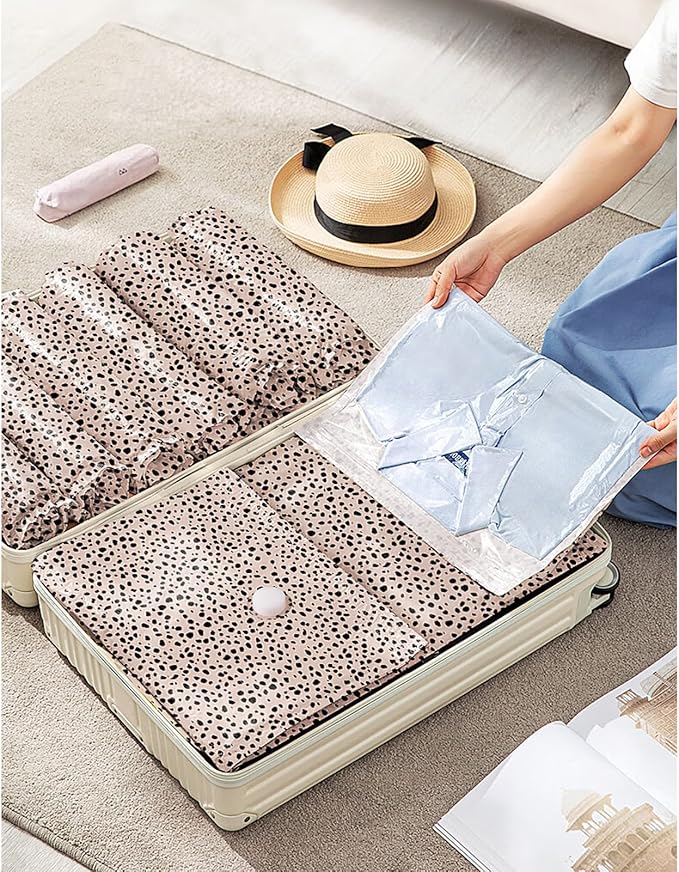 10 Pack Travel Vacuum Storage Bags with Electric Pump, 2 Large + 4 Medium + 4 Small Vacuum Sealer Bags, 80% Space Saver Bags 