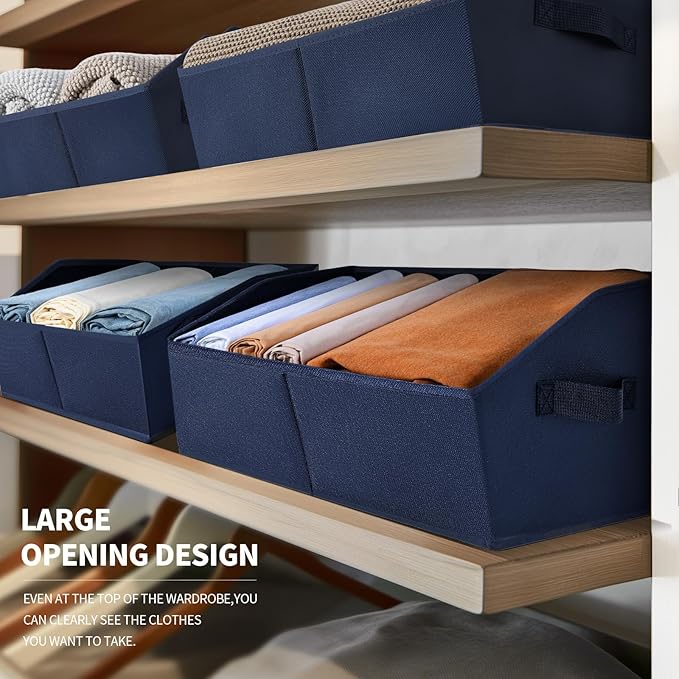 Homsorout Closet Baskets for Shelves Trapezoid - Decorative Storage Baskets with Handle, Closet Bins for Organization, Shelf 