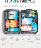 TRIPPED XL Compression Packing Cubes — 7-Piece Set for Checked Luggage | Extra-Large (15.7"×11"×4") + Large + Small + Tube + 