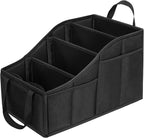 YOHOOLYO Car Seat Organizer Backseat Car Organizer with 4 Compartments, 4 Cup Holders and 7 Mesh Pockets for Front and Rear Seat, Black