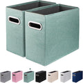 2 Packs Letter Size File Organizer, File Folders Organizer, Fabric Storage Box, Collapsible Paper Organizer with Metal Handle