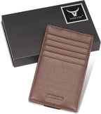HISCOW Car Sun Visor Card Holder with Elastic Band Fastener - Italian Calfskin (Brown)