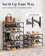 Kitsure Shoe Rack - Non-Woven Shoe Rack Shelf, Shoe Organizer for Closet, Entryway, Garage & Corridor, Stackable Shoe Shelves