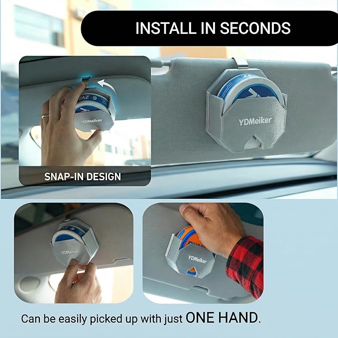Pouch Can Holster for Car & Belt Fits Zyn Can Tins, Holster Clip to Belt or Car Sun Visor, Keychain for Can - Silver