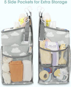 Maliton Hanging Diaper Caddy Organizer - Diaper Stacker for Changing Table, Crib, Playard or Wall & Nursery Organization Baby