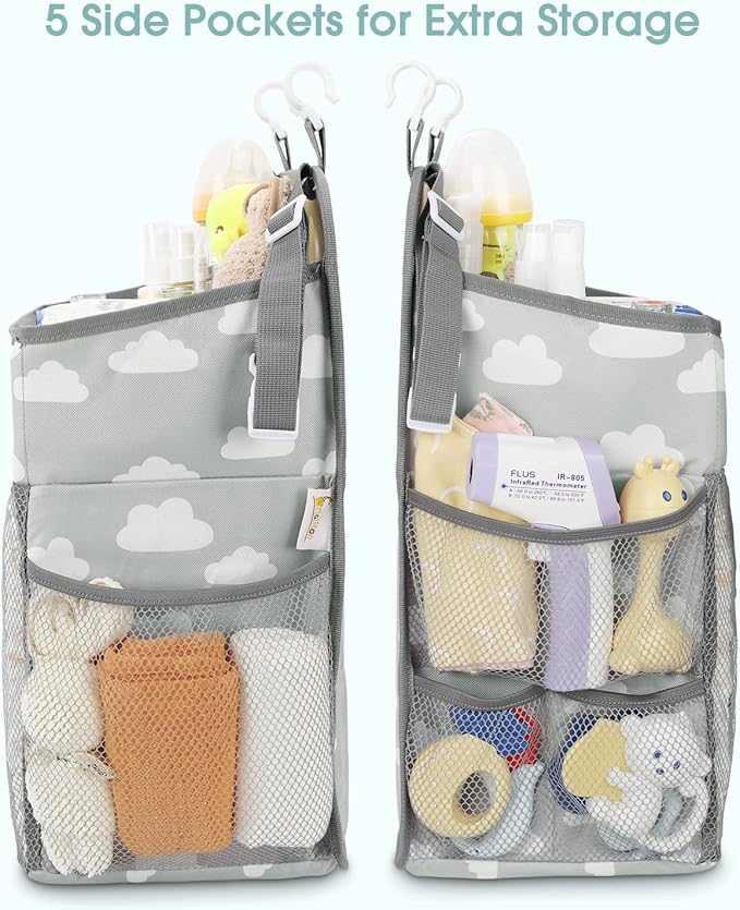 Maliton Hanging Diaper Caddy Organizer - Diaper Stacker for Changing Table, Crib, Playard or Wall & Nursery Organization Baby