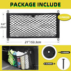 Small Cargo Net for Car Trunk Storage,2 Pack Elastic Mesh Net Pocket Organizer Pouch Bag,Stretchable Automotive Cargo Nets wit
