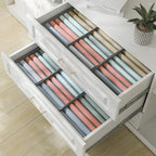 Qozary 4 Pack Drawer Organizers, 10 Grids Foldable Dresser Organizers for Clothing, Folded Clothes, T-shirt, Tank Tops, Camis