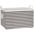 Sea Team Collapsible Canvas Fabric Storage Basket with Handles, Rectangle Waterproof Storage Bin, Box, Cube, Foldable Shelf B