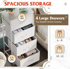 WLIVE Dresser with 4 Drawers, Storage Tower, Organizer Unit, Fabric Dresser for Bedroom, Hallway, Entryway, Closets, Sturdy S