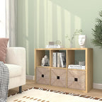 CTESNE【2026 Wooden Thick Frame 6 Cube Storage Organizer Shelf with Anti-Tipping Kits + Reversible Open Back Bookcase, Horizon