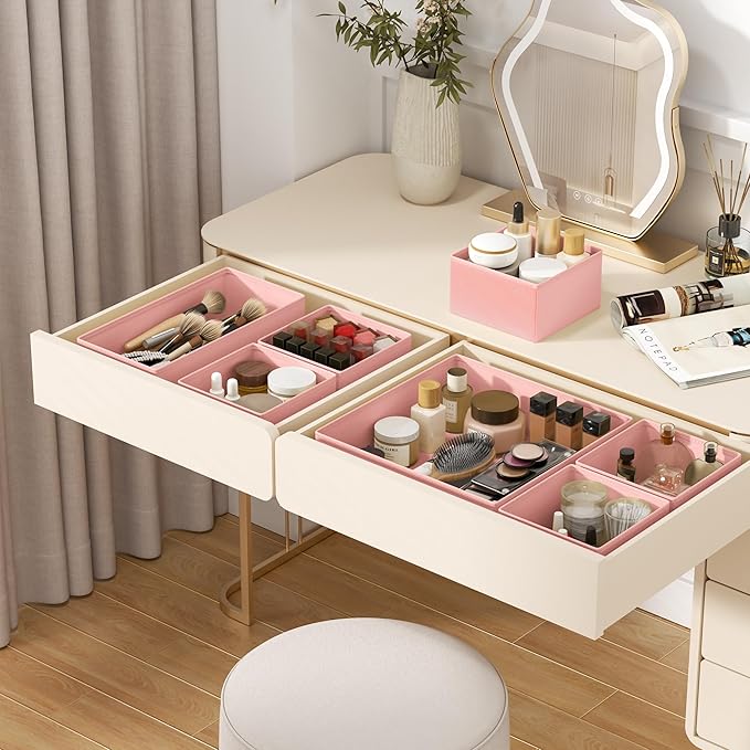 DIMJ Drawer Organizer Clothes - 18 Pack Closet Drawer Organizer Bins for Baby Clothes Storage, Fabric Dresser Organizer for N