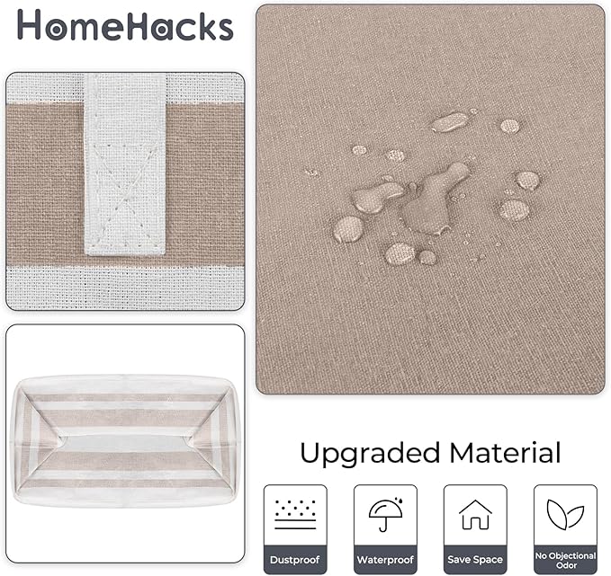 HomeHacks 2-Pack Large Laundry Basket, Waterproof, Freestanding Laundry Hamper, Collapsible Tall Clothes Hamper with Extended