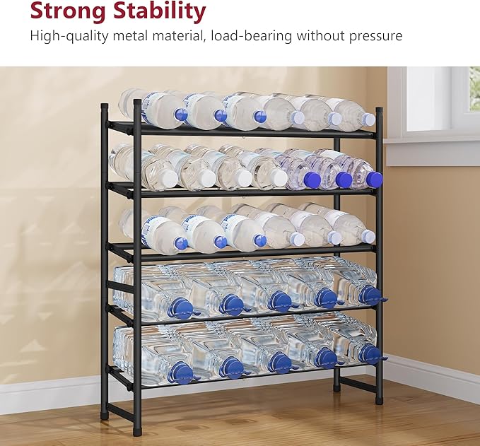 Tajsoon Expandable Shoe Rack for Closet 5 Tier, 29“-41“Adjustable & Stackable Shoe Shelf Storage, Metal Shoe Rack Organizer f