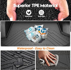 KUST Floor Mats for 2025-2026 Chevy Equinox/GMC Terrain Accessories (Gas Only), All Weather Car Mats with Backrest Mat & Cargo Trunk Liner & Door Sill Protector, TPE Rubber, Raised Edge, Full Set