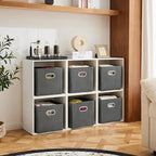 MAX Houser Fabric Storage Bins Cubes Baskets Containers with Dual Plastic Handles for Home Closet Bedroom Drawers Organizers 
