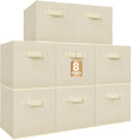 STORAGE MANIAC Storage Cubes, 11 Inch Collapsible Storage Bins with Handles, 8 Pack Fabric Foldable Bins for Organization, Du