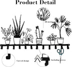 Black Metal Large Wall Mount Rack Set of 2 with 12 Hooks, Unique Wall Hooks for Clothes, Hat, Bag, Key, Cute Wall Hanger for 