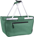 Picnic Basket, SIYUAN 24L Collapsible Market Basket with Two Handles Portable Canvas Grocery Basket Reusable Christmas Shoppi