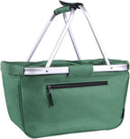 Picnic Basket, SIYUAN 24L Collapsible Market Basket with Two Handles Portable Canvas Grocery Basket Reusable Christmas Shoppi