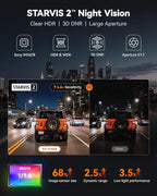 WOLFBOX X5 3 Channel 4K HDR Dash Cam, STARVIS 2 IMX678 8MP Night Vision, 4K+2.5K+1080P Front and Rear Inside Car Camera with 