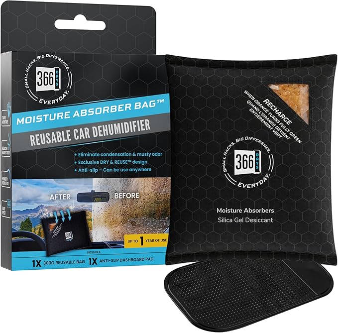 Dehumidifier & Moisture Absorber Bag - Reusable Silica Gel with Color-Changing Indicator - Eliminates Humidity & Musty Odors
