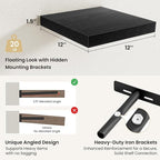 Fun Memories Floating Shelves for Wall, Rustic Wood Wall Mounted Shelves for Bathroom, Bedroom, Living Room & Kitchen, Storag