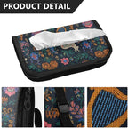 Car Tissue Holder Car Visor Organizer Tissue Box Holder for Car Sun Visor Organizer with Car Vehicle Accessories Essentials Interior for Women Men Dark Harp Sheep Flowers Embroidery