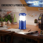 Lichamp LED Camping Lantern, 4 Pack Battery Powered Flashlight for Power Outages, Portable Collapsible Hanging Light Essentia