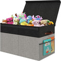 Large Toy Storage Box with Lid Upgraded Toy Storage Chest Organizer with Divider Foldable Toy Bin for Kids Boys Girls Playroo