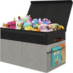 Large Toy Storage Box with Lid Upgraded Toy Storage Chest Organizer with Divider Foldable Toy Bin for Kids Boys Girls Playroo