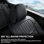 Coverado Car Seat Covers Full Set, Seat Covers for Cars, Black Car Seat Cover, Car Seat Protector, Nappa Leather Car Seat Cus