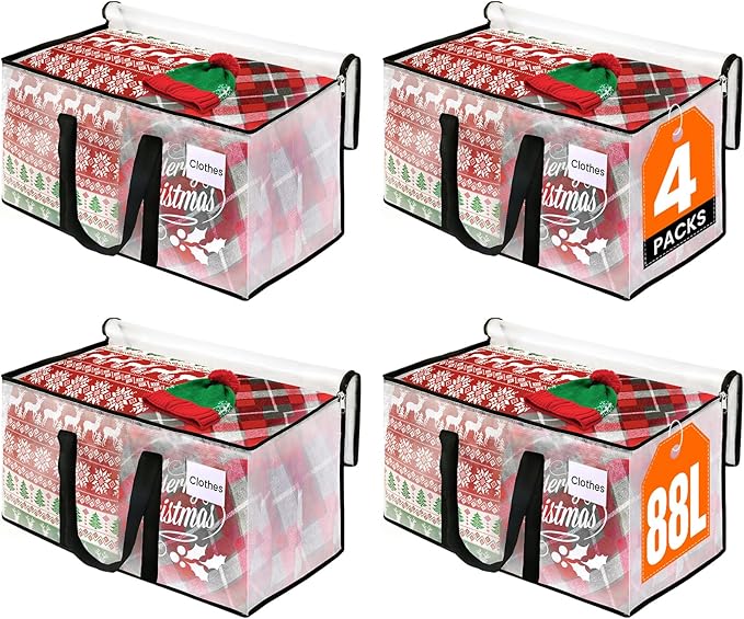 RoomHacks Clear Moving Bags Heavy Duty Extra Large, Moving Supplies with Reinforced Handle and Double Zipper, Storage Bags fo
