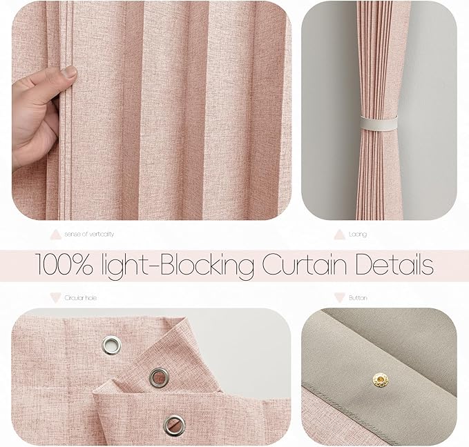 Jilron Accordian Door Curtain, 100% Blackout Folding Magnetic Doorway Curtains,Linen Style Closet Doors,for Room Divider,Priv