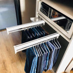 Pull Out Clothes Rail Extendable Pull Out Closet Rod - Wardrobe Pull-Out Trousers Rack, Adjustable Clothing Organizer Holder,