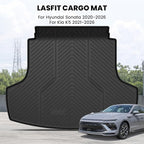 LASFIT Cargo Mat for Hyundai Sonata 2026 2025 2024 2023 2022 2021 2020 / Kia K5 2021-2026, All Weather TPE Custom Fit Car Trunk Mats Cargo Liners Accessoires, Black