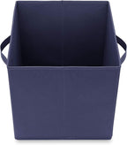 Casafield Set of 6 Collapsible Fabric Cube Storage Bins, Navy Blue - 11" Foldable Cloth Baskets for Shelves, Cubby Organizers