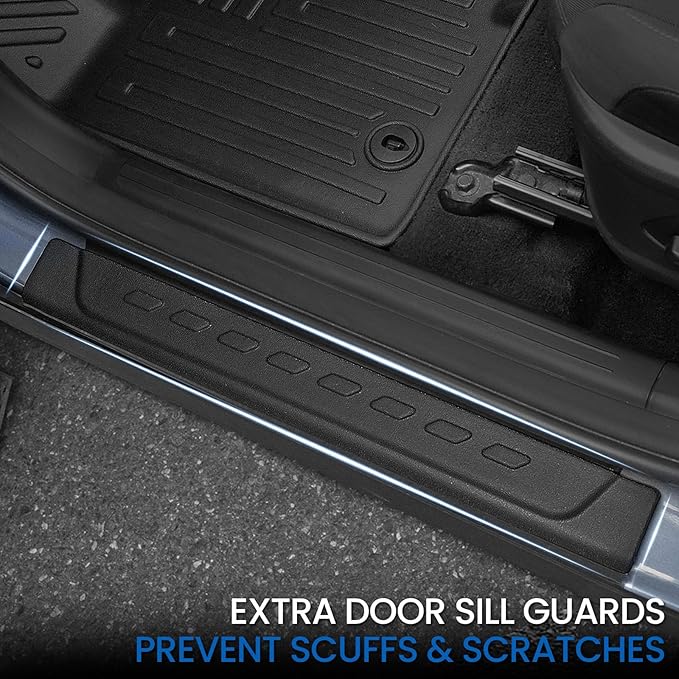 Floor Mats Set for Hyundai Tucson 2022-2025 2026 Hybrid Version (Not fit Gas and PHEV), All Weather TPE Cargo Liner Backrest Mat Trunk Mat Door Sill Guards Accessories (Hybrid Model)