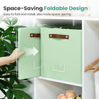 FinishingBo 6-Pack Storage Cubes with Handles & Label Holders Basket, Closet Cube Home Organizer Bins(Green, 13 x 13 x 13 inc