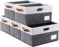 PRANDOM Larger Foldable Storage Bins with Handles [5-Pack] Fabric Collapsible Storage Boxes Baskets Cubes Containers with Han