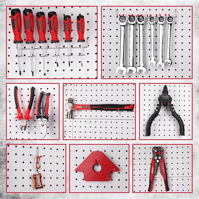 Ultimate 121-Piece Pegboard Hooks Set, Pegboard Accessories with Metal Hooks, Durable Peg Board Organizer Accessories, Pegboa