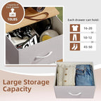 Somdot Tall Dresser for Bedroom with 6 Drawers, Storage Organizer Chest of Drawers with Removable Fabric Bins for Closet Beds